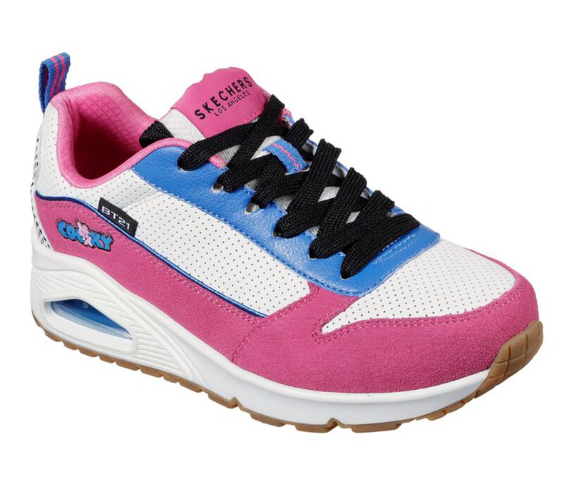 Skechers Uno - Bt21 - Womens Sneakers White/Pink/Black [AU-HN3306]